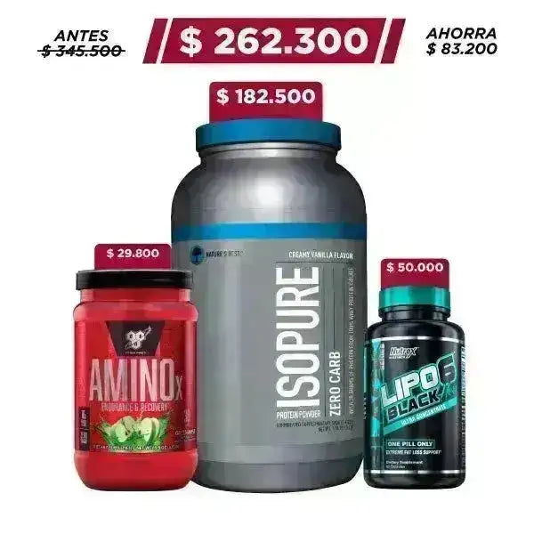 Isopure 3 lb + Lipo 6 Hers 60 caps + Amino X 30 serv. - Zona FIT