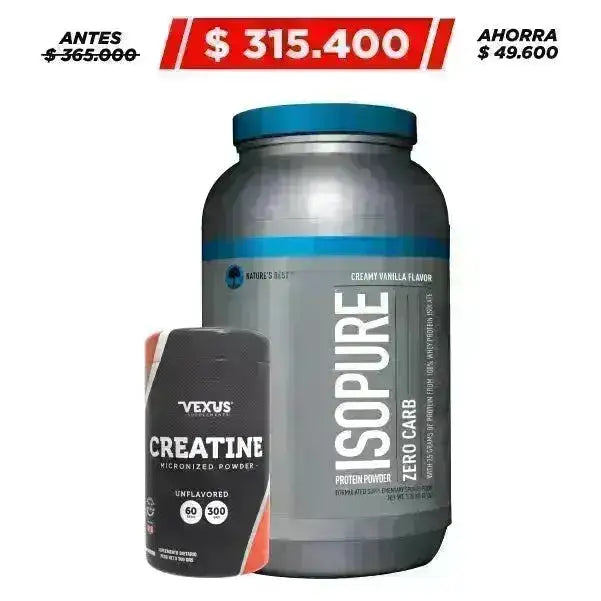Isopure Zero Carb 3 lb + Creatine 300 gr - Zona FIT