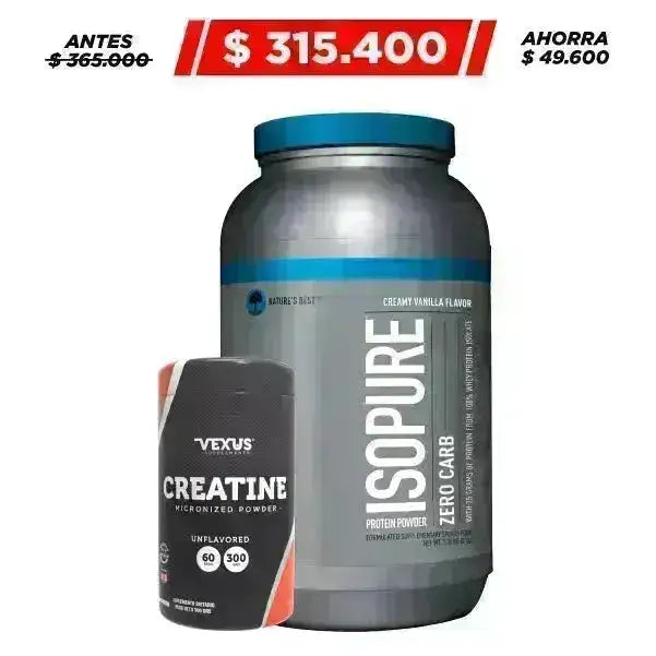 Isopure Zero Carb 3 lb + Creatine 300 gr - Zona FIT