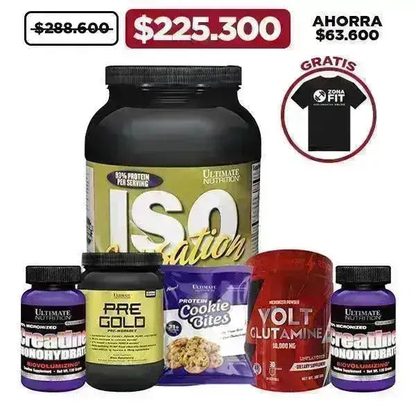 Iso Sensation 2 lb + Pre Gold + 2 unid. Creatine 120 gr + Glutamine 300 gr + Obsequios - Zona FIT
