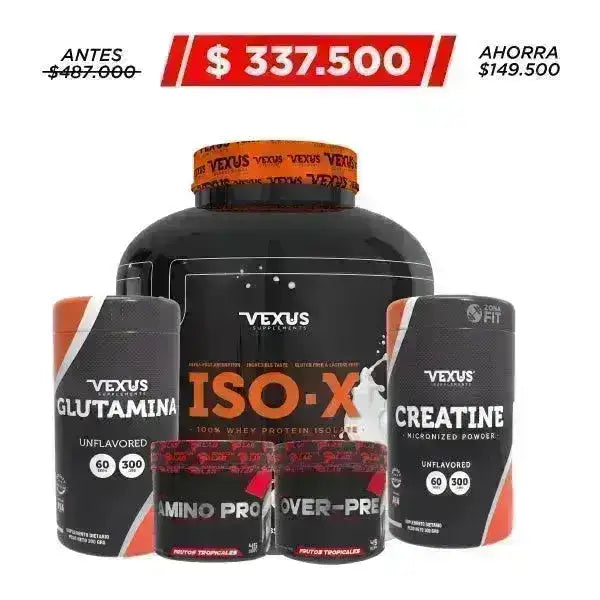 ISO-X 5 lb + Creatine 300 gr + Glutamina 300 gr + Obsequio - Zona FIT
