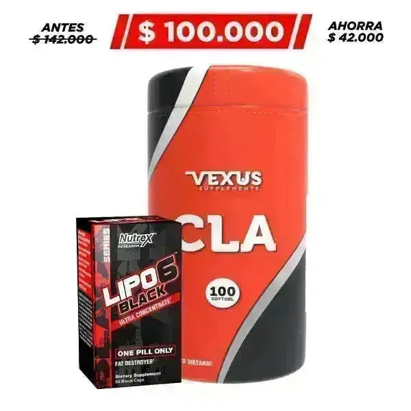 Lipo 6 Black 60 Caps. + CLA 100 Caps - Zona FIT