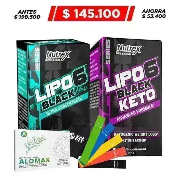 Oferta Lipo 6 Black Hers 60 caps + Lipo 6 Black Keto 60 caps + Obsequio - Zona FIT
