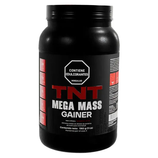 Suplemento TNT Mega Mass Gainer sabor chocolate, 1362g, para ganar masa muscular