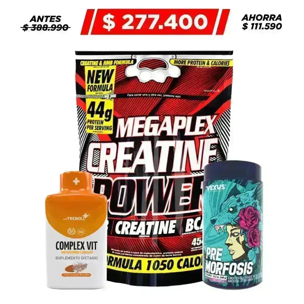 Megaplex 10 lb + Multivitamínico 100 caps + Pre Morfosis 30 serv - Zona FIT