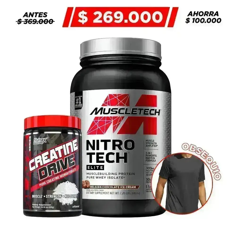 Nitrotech Elite 2 lb + Creatine Drive 300 gr + Obsequio - Zona FIT