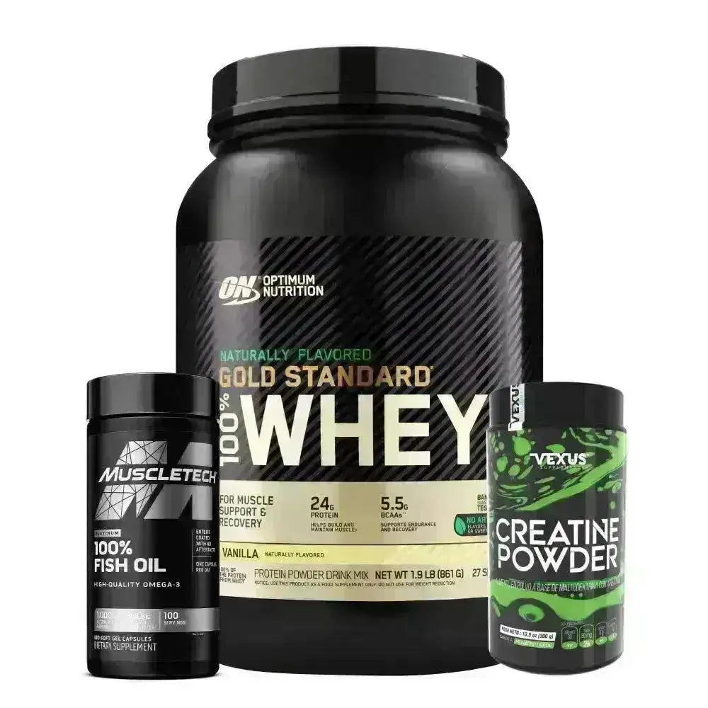 Gold Standard Naturally Flavored 1.9 lb + Creatine 300 gr + Omega 3 100 caps - Zona FIT
