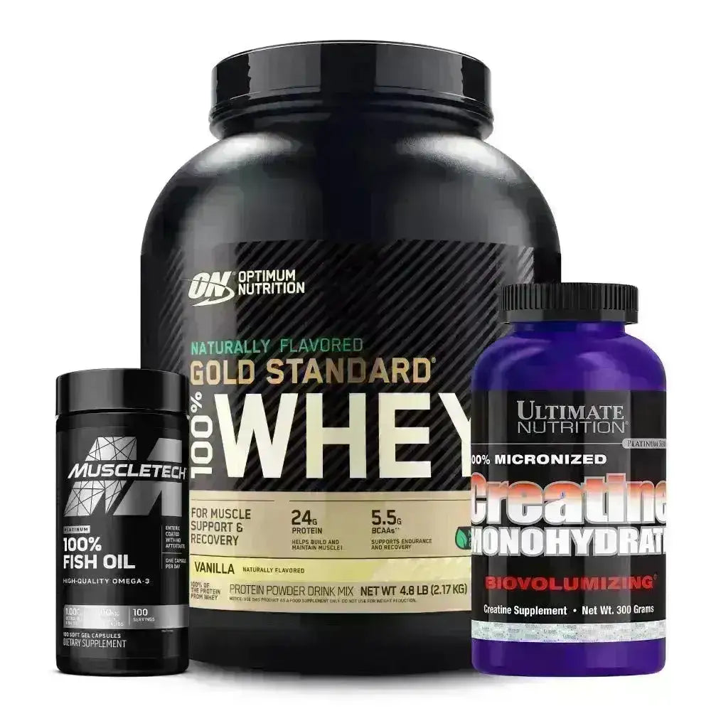 Gold Standard Naturally Flavored 4.8 lb + Creatine 300 gr + Omega 3 100 caps - Zona FIT