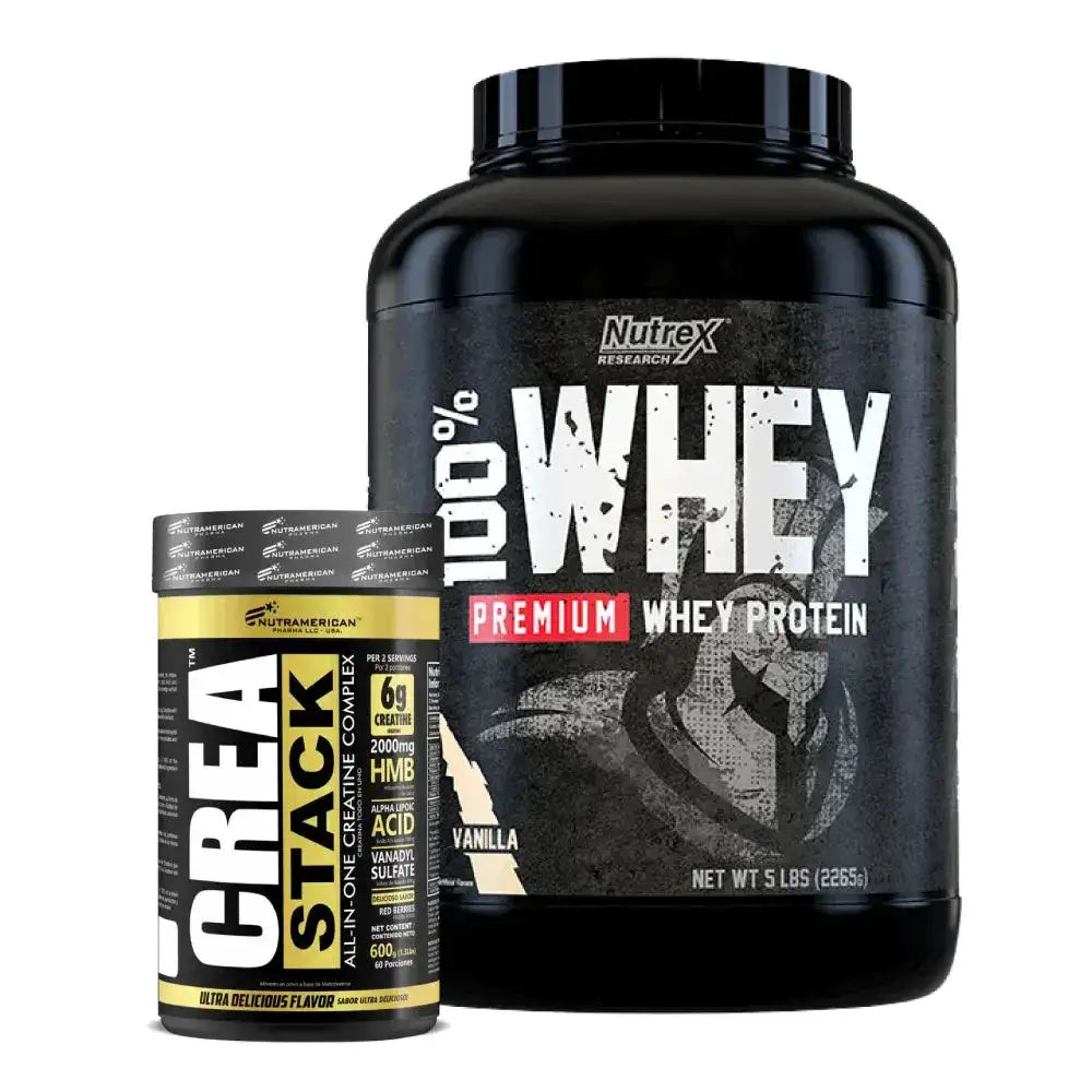100% Whey Premium 5 lb + Crea Stack 1.3 lb - Zona FIT