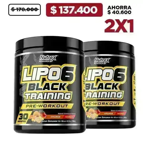 Oferta 2 Unid Lipo 6 Black Training · 30 serv Nutrex - Zona FIT