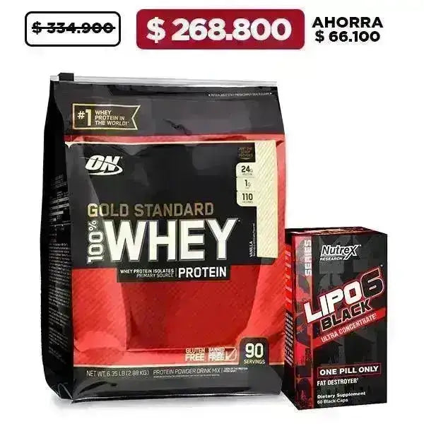 Gold Standard 6 lb + Lipo 6 Black UC 60 caps - Zona FIT