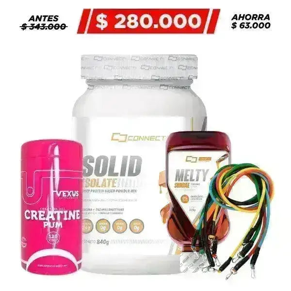 Solid Isolate 30 serv + Creatine HCL 120 caps + Melty 375 gr + Obsequio - Zona FIT