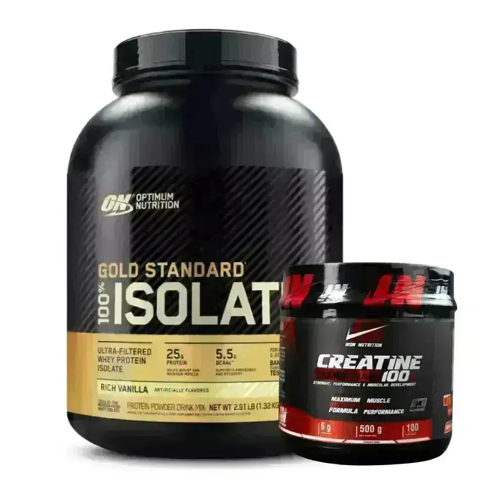 Gold Standard Isolate 3 lb + Creatine Iron 500 gr - Zona FIT