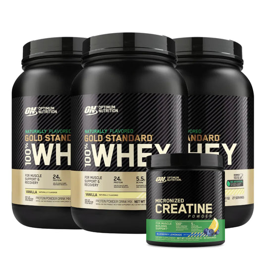 3 und Gold Standard Naturally Flavored 1.9 LB + Creatine Optimum 60 Serv
