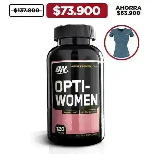 Opti-Women™ 120 caps + Camiseta Deportiva Mujer - Zona FIT