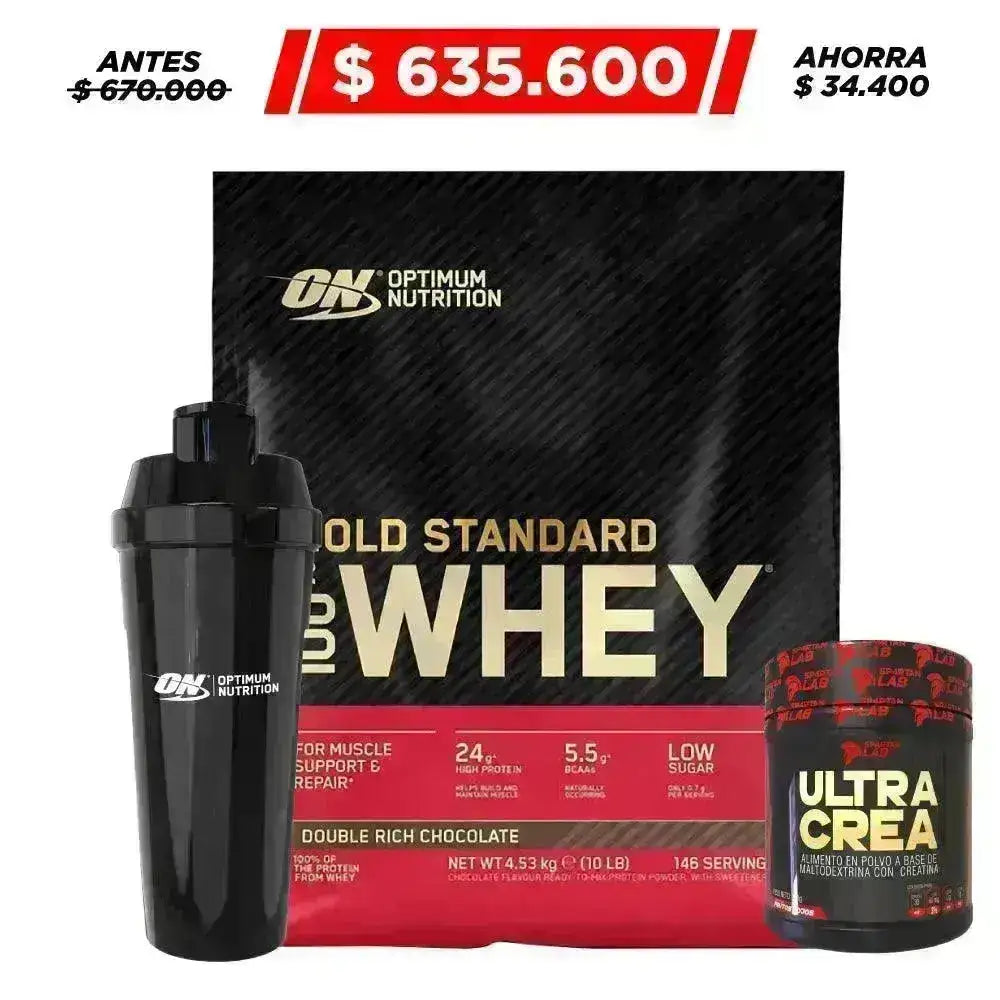 Gold Standard 100% Whey 10 lb + Creatina 30 serv + Obsequio - Zona FIT
