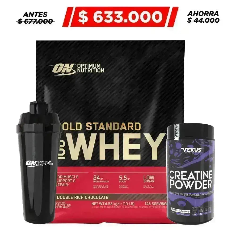 Gold Standard 100% Whey 10 lb + Creatine 300 gr + Obsequio - Zona FIT
