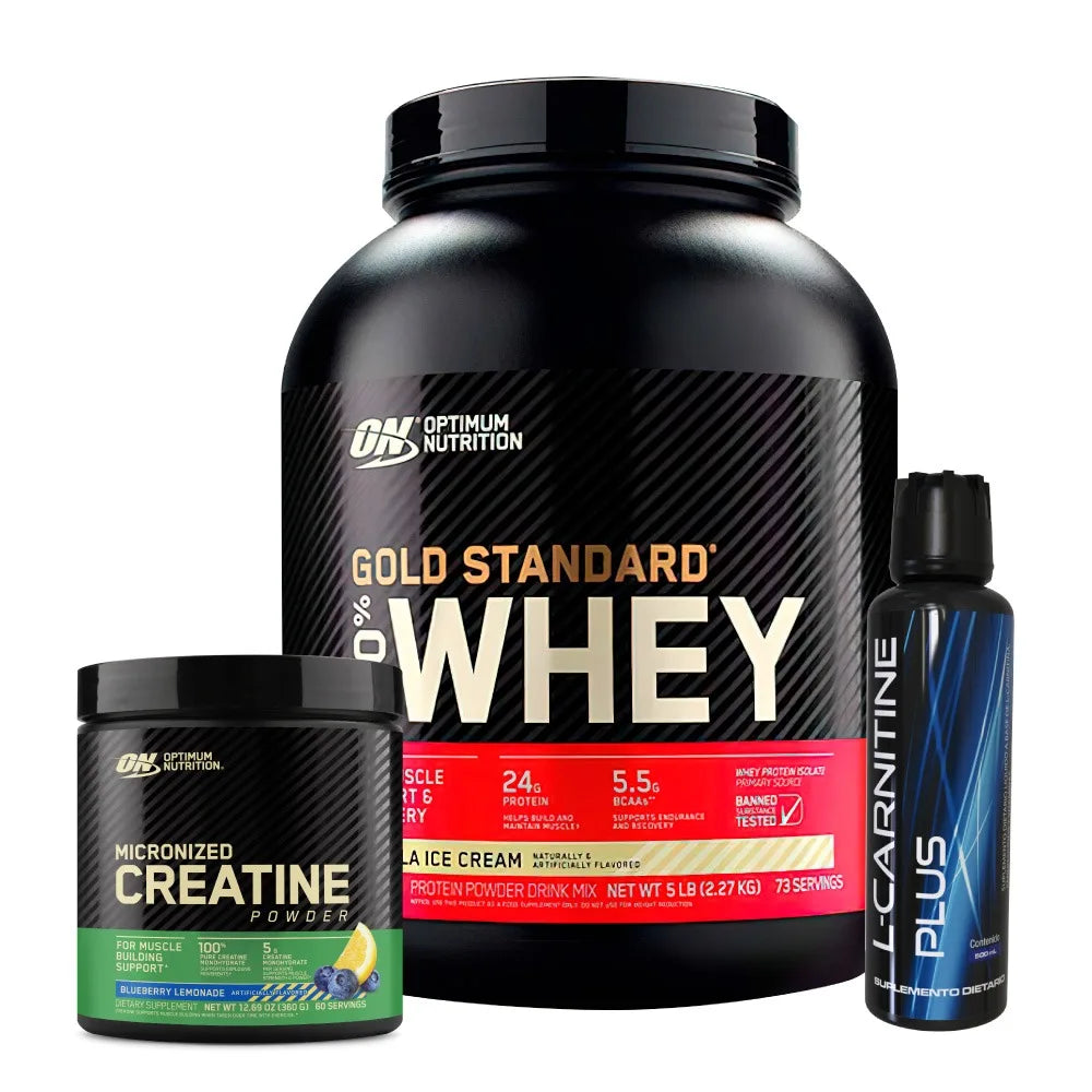 Gold Standard Whey 5 lb + L-Carnitine Plus + Creatine Optimum 60 Serv Zona FIT Gold Standard Whey 5 lb + L-Carnitine Plus + Creatine Optimum 60 Serv Zona FIT