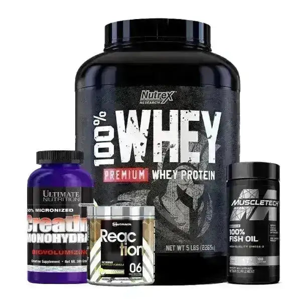 100% Whey Premium 5 lb + Creatine Ultimate 300 gr + Reaction 60 serv - Zona FIT