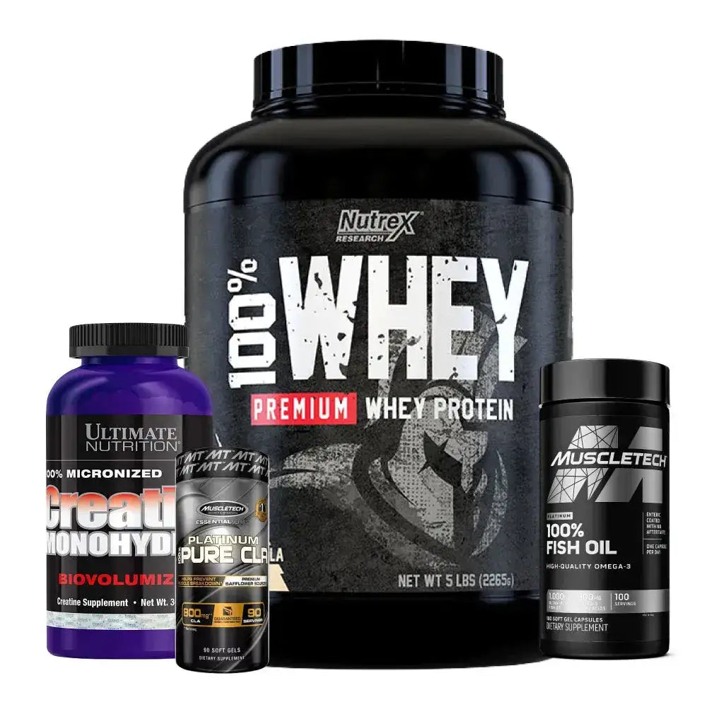 100% Whey Premium 5 lb + CLA 90 caps + Omega 3 100 caps + Creatine 300 gr - Zona FIT