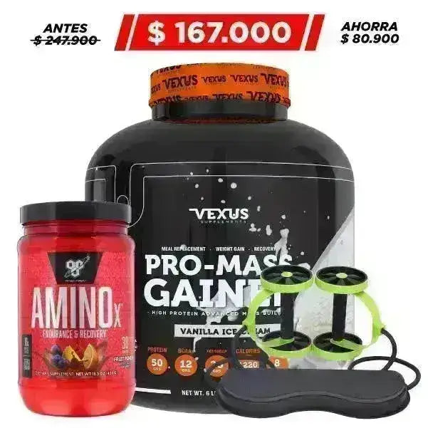 Pro-Mass Gainer 6 lb + AminoX 30 serv + Obsequio - Zona FIT