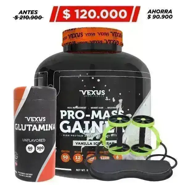 Pro-Mass Gainer 6 lb + Glutamina 300 gr + Obsequio - Zona FIT