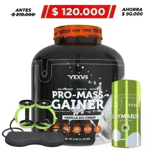 Pro-Mass Gainer 6 lb + Silymarin 90 caps + Obsequio - Zona FIT