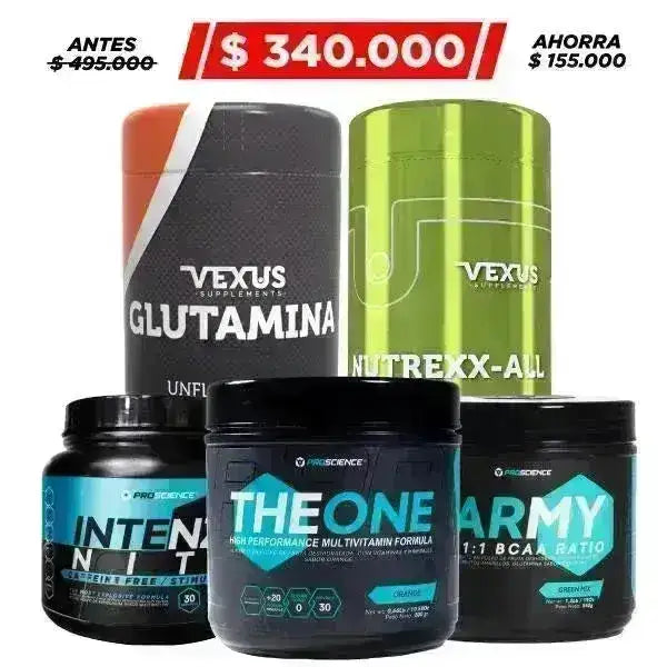 Army BCAA 510 gr + Intenze Nite 30 serv + Glutamine 300 gr - Zona FIT