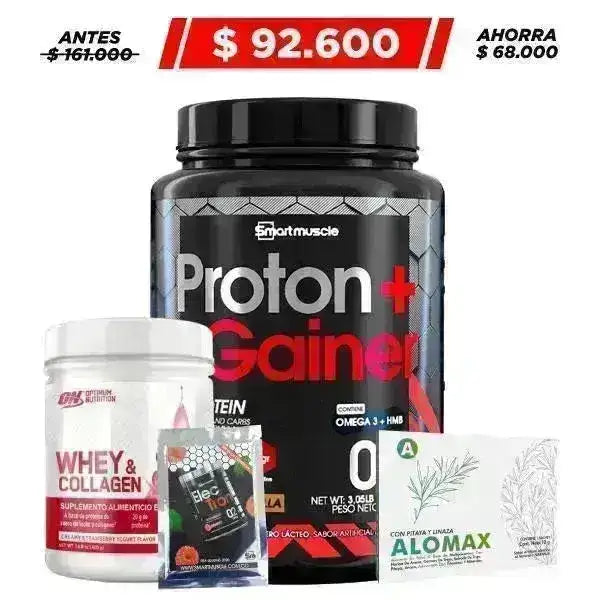 Proton Mass Gainer 3 lb + Whey Collagen 420 gr + Obsequio - Zona FIT
