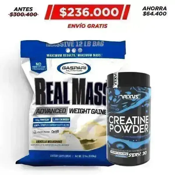 Real Mass 12 lb + Creatine 300 gr - Zona FIT