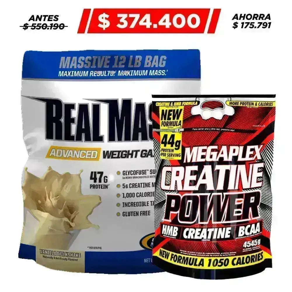 Real Mass 12 lb + Megaplex Creatine 10 lb - Zona FIT