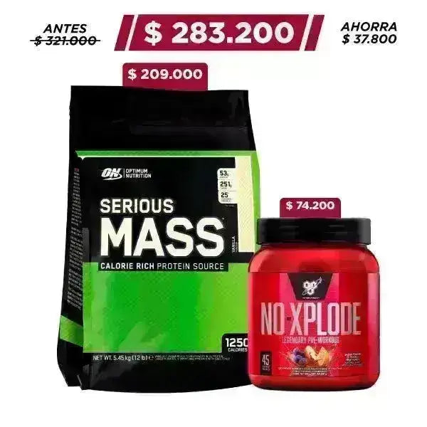 Serious Mass 12 lb + N.O. Xplode 45 serv. - Zona FIT