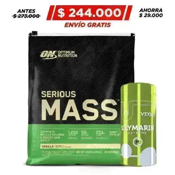 Serious Mass 12 lb + Silymarin 90 caps - Zona FIT