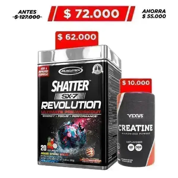 Shatter SX-7 Revolution 373 gr + Creatine 300 gr - Zona FIT