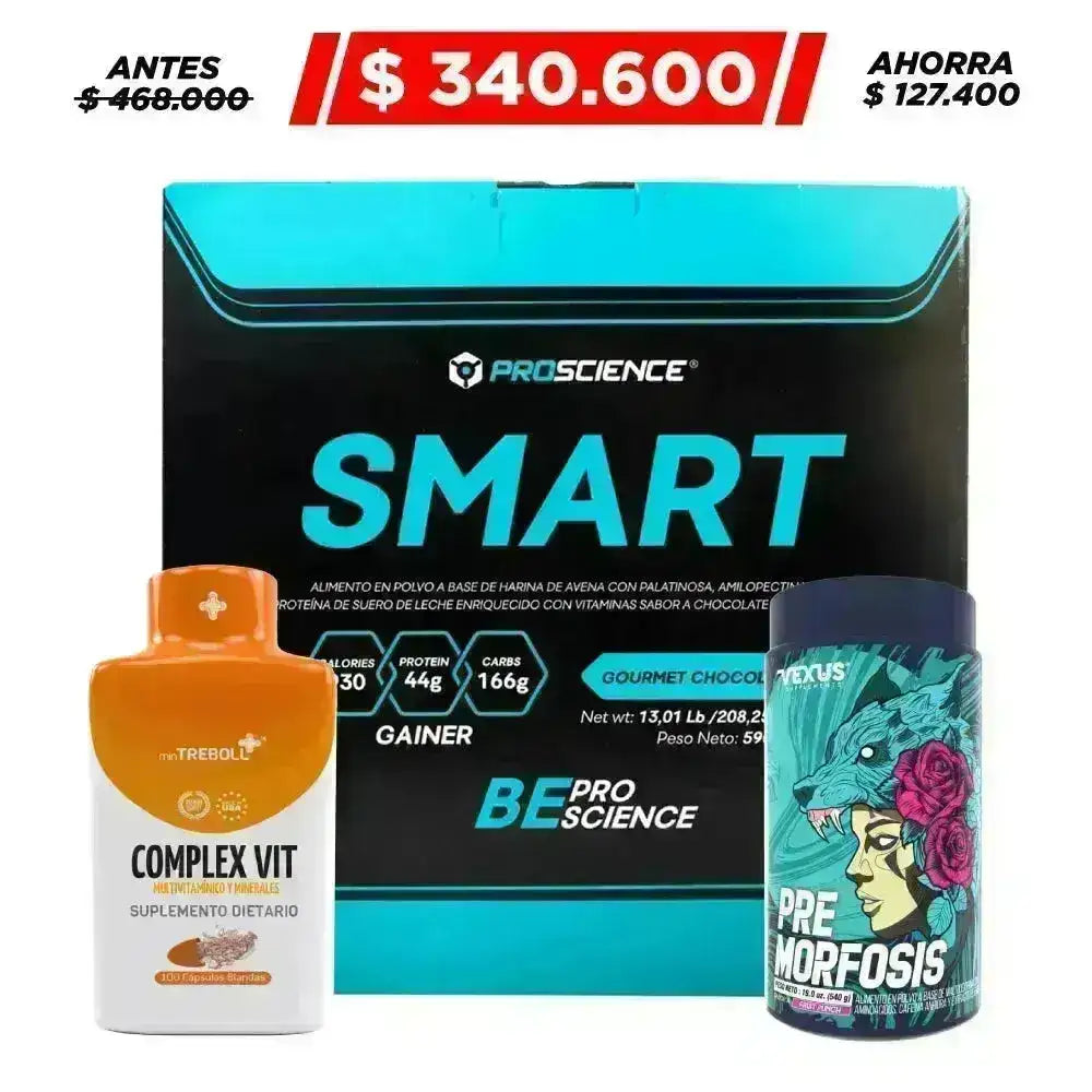 Smart Gainer 13 lb + Multivitamínico 100 caps + Pre Morfosis 30 serv - Zona FIT