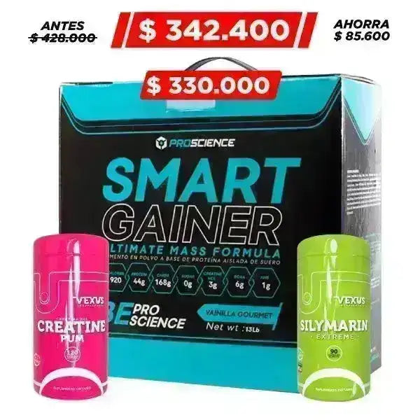 Smart Gainer 13 lb + Creatine 120 caps + Silymarin 90 caps - Zona FIT