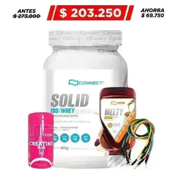 Solid Iso/Whey 30 Serv. + Creatine HCL 120 caps + Melty 375 gr - Zona FIT