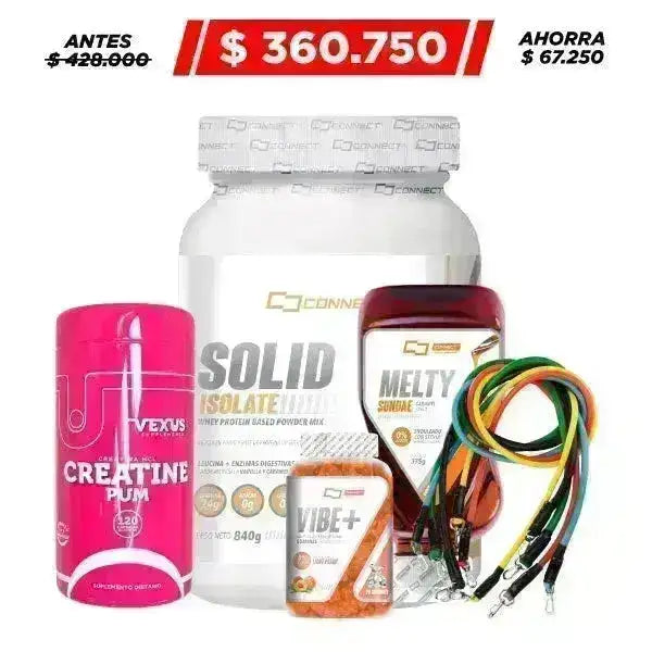 Solid Isolate 30 serv + Creatine HCL 120 caps + Vibe 90 gomitas + Obsequio - Zona FIT