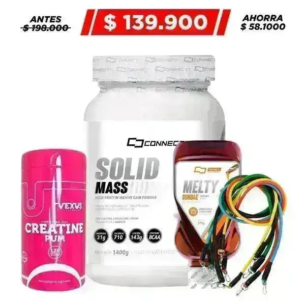 Solid Mass 1400 gr + Creatine HCL 120 caps + Melty 340 gr + Obsequio - Zona FIT