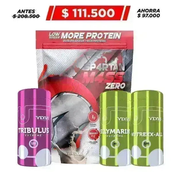 Spartan Mass Zero 3 lb + Multivitamínico 100 caps + Tribulus 100 caps + Obsequio - Zona FIT