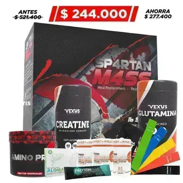 Spartan Mass 12 lb + Glutamine 300 gr + Creatina 300 gr + Obsequios - Zona FIT