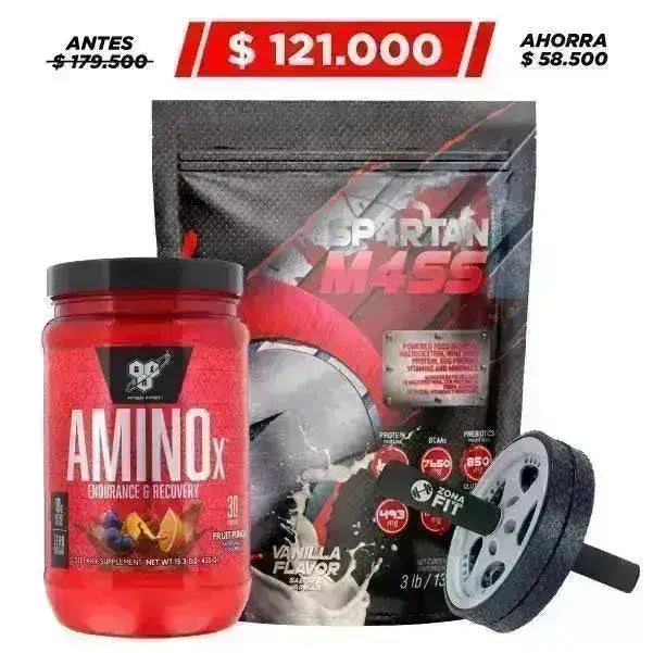 Spartan Mass 3 lb + Amino X 30 serv + Obsequio - Zona FIT