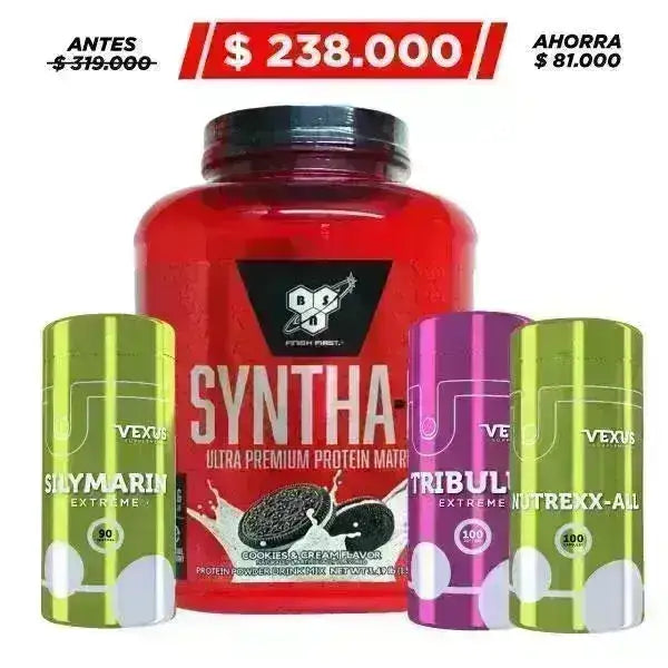 Syntha 6 48 serv + Multivitamínico 100 caps + Tribulus 100 caps + Obsequio - Zona FIT