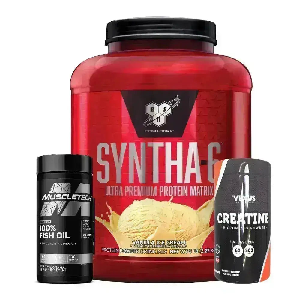 Syntha 6 5 lb + Omega 3 100 caps + Creatine 300 gr - Zona FIT