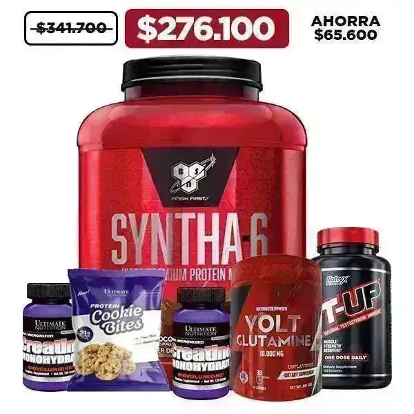 Syntha 6 5lb + T-UP 120 caps + 2 Unid Creatine 120 gr + Glutamine 300 gr + Obsequios - Zona FIT