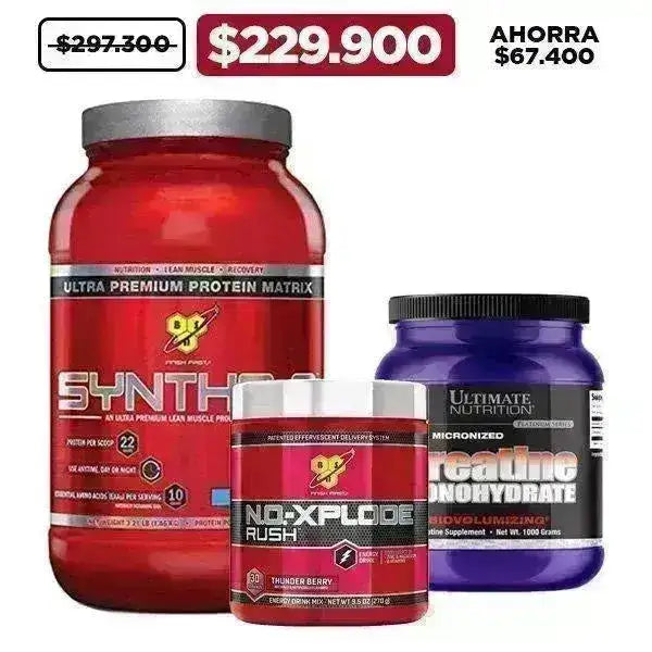 Syntha 6 3.1 lb + N.O.-Xplode® Rush 30 serv. + Creatina 1000 gr - Zona FIT