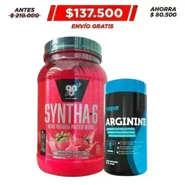 Syntha-6® 26 serv + Arginine 400 gr - Zona FIT