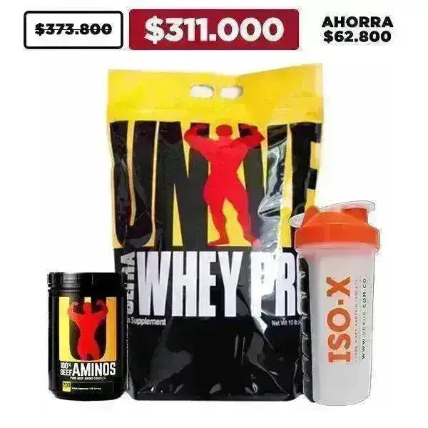 G Ultra Whey Pro 10 lb + Beef Aminos 200 tabs + Shaker - Zona FIT