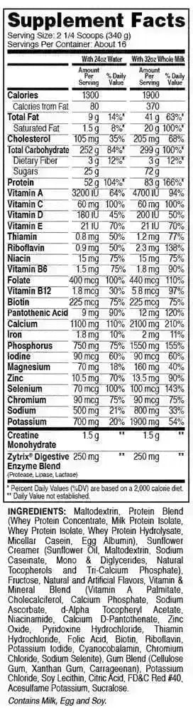 Super Mass Gainer 12 + CLA + BCAA 400 tabs + Shaker - Zona FIT