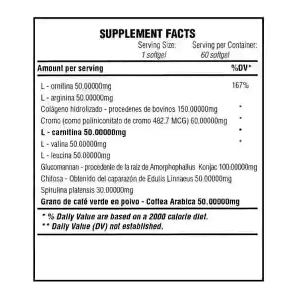 2 X 1 Oxy Liquid · 60 softgels Vexus - Zona FIT